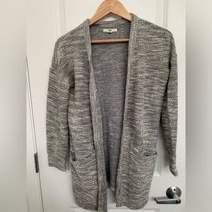 VANS Marled Open Front Knit Cardigan in Gray